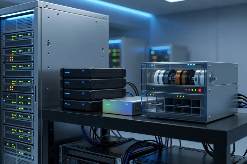 Des unités de stockage externes illustrent la redondance d'une stratégie 3-2-1.